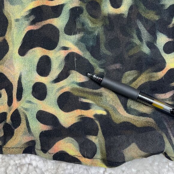 Anthropologie Blank London Joelle Leopard Peasant Blouse Large FLAWS - Picture 5 of 10